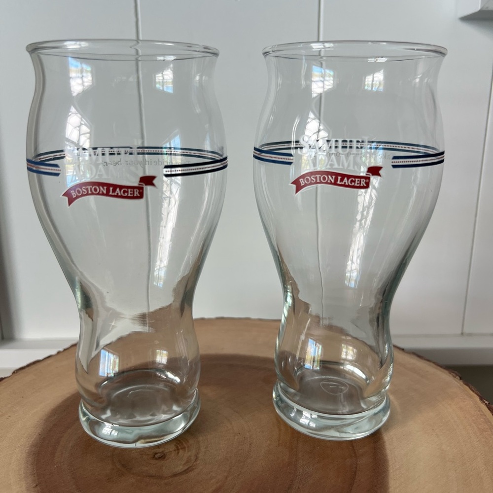 Sam Adams Lager beer Glass vintage set of 2